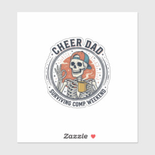 T-Shirt Papa überlebt Wettbewerbswochenende Skelet Aufkleber
