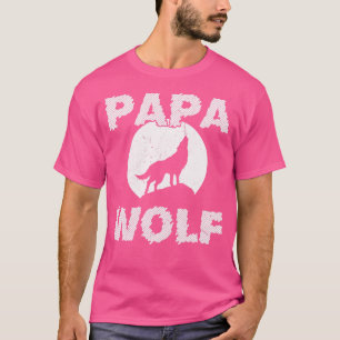 T-shirt Papa Wolf Wolves Funny Père Papa Fête des pères Id