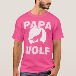 T-shirt Papa Wolf Wolves Funny Père Papa Fête des pères Id