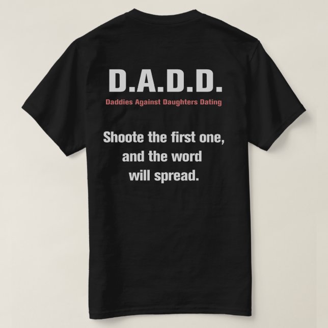 T-shirt Papas contre des filles datant la pièce en t (Design dos)