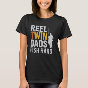 T-shirt Papas jumeaux pêchent dur drôle de pêcheur papa pê
