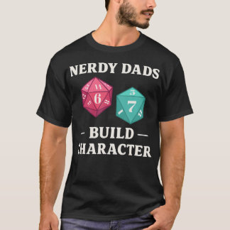 T-shirt Papas Nerds Construisent Un Personnage Rpg Gaming 