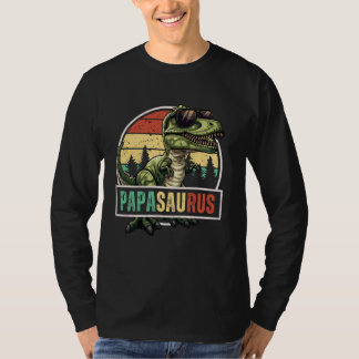 T-shirt Papasaurus Funny Papa Dinosaur Grand-père Saurus F