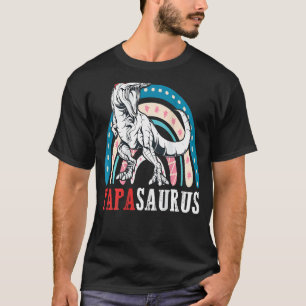 T-shirt Papasaurus Rex Dinosaur Papa Saurus Arc-en-ciel Pè