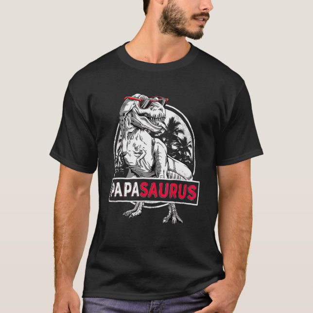 T-shirt Papasaurus Rex Dinosaur Papa Saurus Fami du Père (Devant)