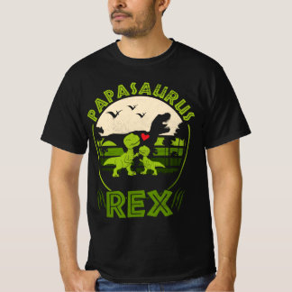 T-shirt Papasaurus Rex Fête des pères Anniversaire Funny C
