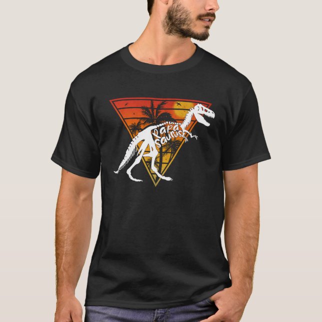 T-shirt Papasaurus Rex Papa Papa Papa Dinosaur T Rex Papa  (Devant)