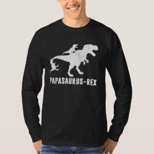 T-shirt Papasaurus T Rex Papa Dinosaur 2 Enfants Fantastiq