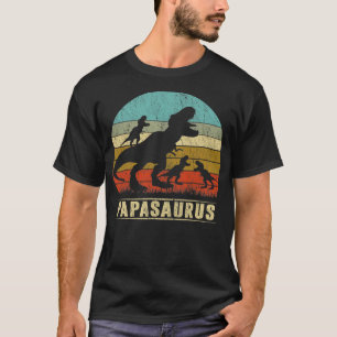 T-shirt Papasaurus T Rex Papa Dinosaur 3 enfants