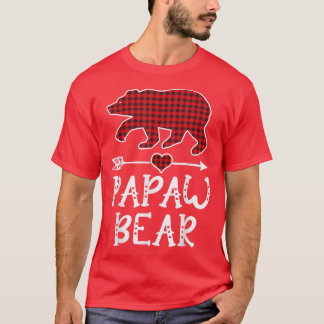 T-shirt Papaw Bear Drôle Pyjama Rouge Plaid