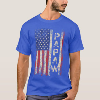 T-shirt Papaw Grand-père Drapeau américain Grand-père Jour