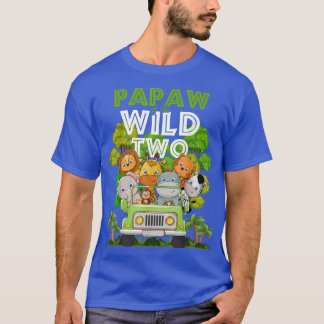T-shirt Papaw Of The Wild Two Zoo Truck Anniversaire Safar