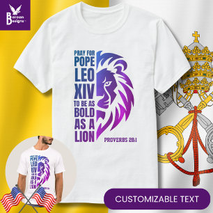 T-shirt PAPE LEO XIV Prière Gras Lion chrétien
