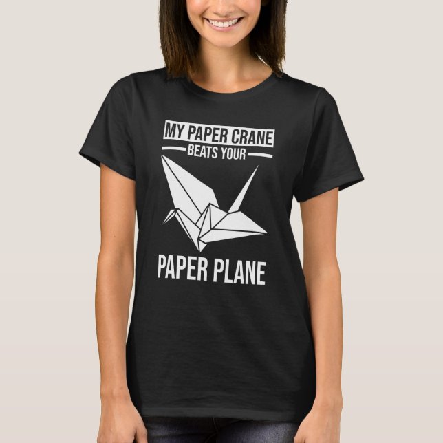 T-shirt Paper Plane Paper Crane Origami (Devant)