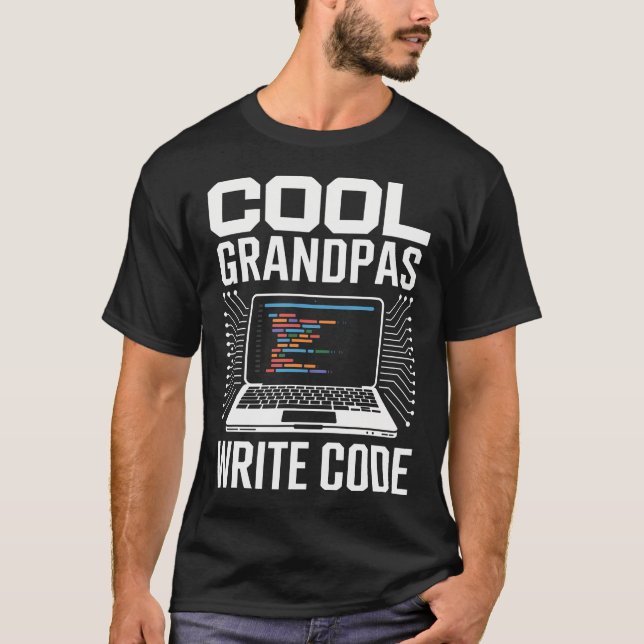 T-shirt Papi Cool Écrivent du Code Drôle Programmeur de Co (Devant)