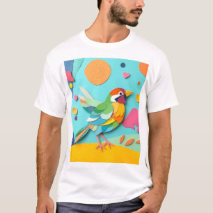 T-shirt Papier coloré Collage Oiseau