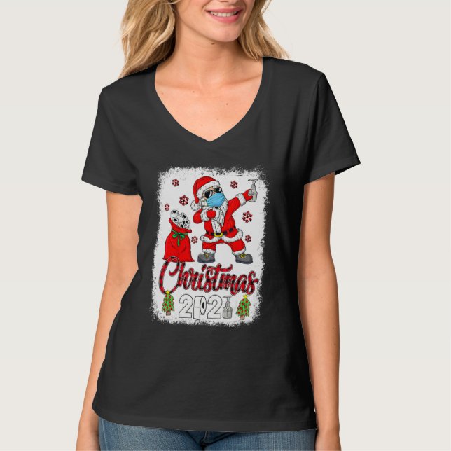 T-shirt Papier de toilette Père Noël Dabbing Face Mask 202 (Devant)