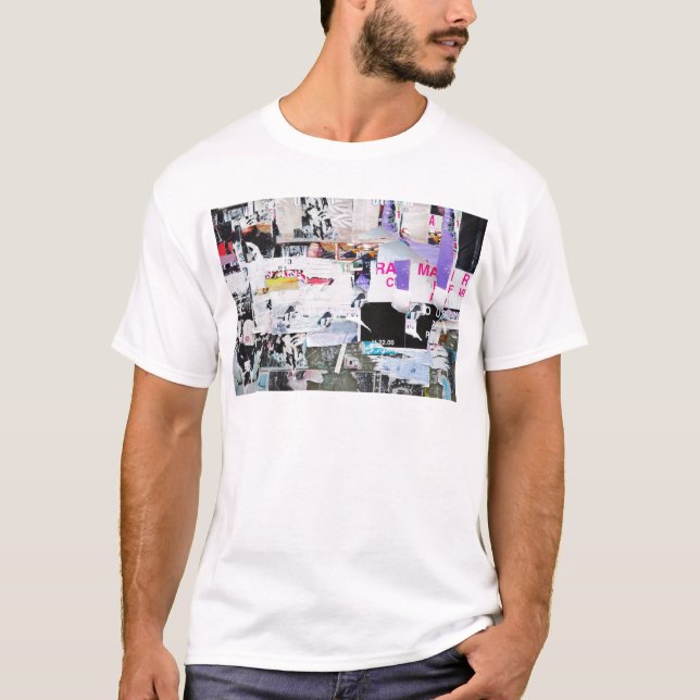 T-shirt Papier déchiré par style de Banksy de mur de (Devant)