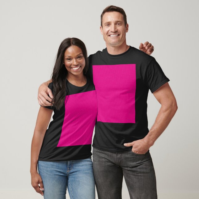 T-shirt Papier d'emballage à pois rouge et rose avec unifo (Unisexe)