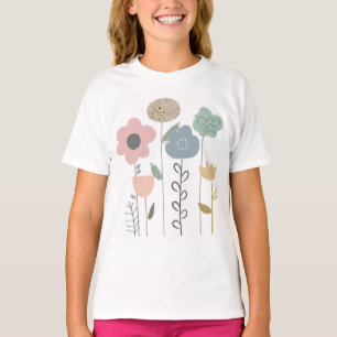 T-shirt Papier peint Abstrait floral Boho