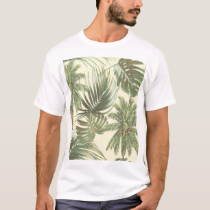T-shirt Papier peint de palmes Vintages Feuilles tropicale
