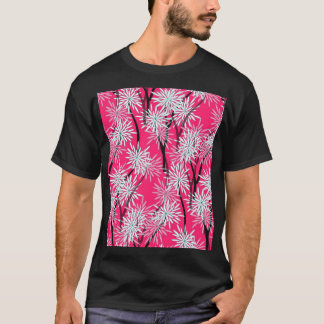 T-shirt Papier peint floral asiatique rétro.