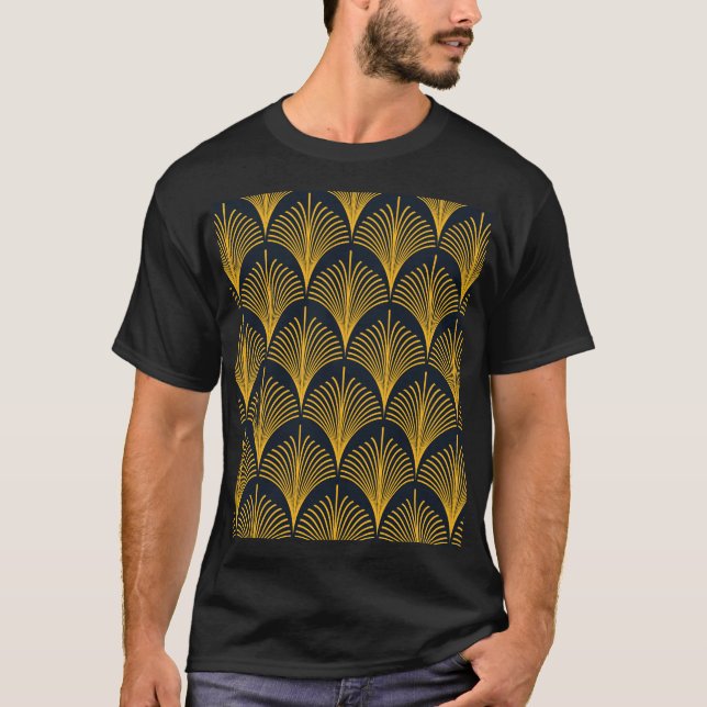 T-shirt Papier peint Neon Orange Peacock Scale. (Devant)