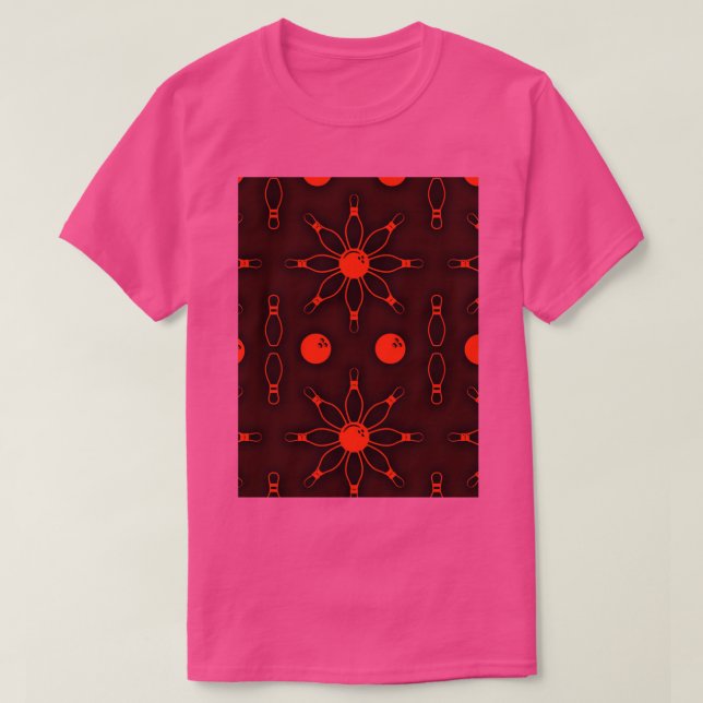 T-shirt Papier peint sans fil rouge Bowling T (Design devant)
