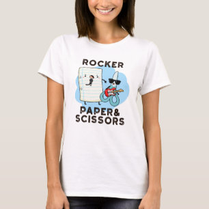 T-shirt Papier Rocker Et Ciseaux Drôle Jeu Pun