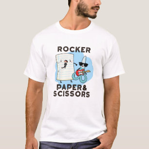 T-shirt Papier Rocker Et Ciseaux Drôle Jeu Pun