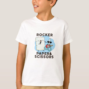 T-shirt Papier Rocker Et Ciseaux Drôle Jeu Pun