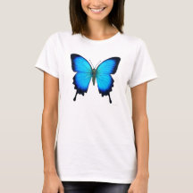 Papilio Ulysses Butterfly Ladies Crop Shirt