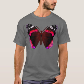 T-shirt Papillon amiral couleur rouge