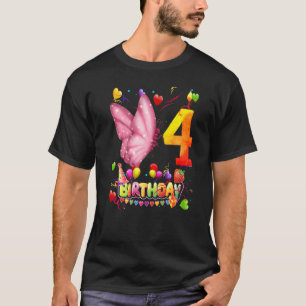 T-shirt Papillon Anniversaire 4 ans Enfants 4ème papillon 