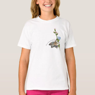 T-shirt Papillon aquarelle sur une fleur chicorée