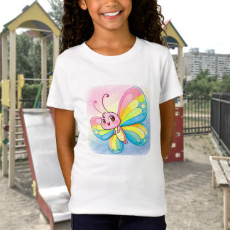 T-shirt papillon arc-en-ciel