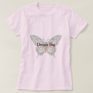 T-shirt Papillon argent rose personnalisé