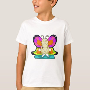 T-shirt Papillon au Yoga en jambe