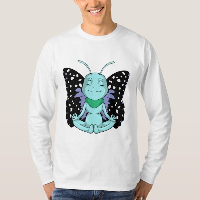 T-shirt Papillon au Yoga Stretching Legs (Devant)