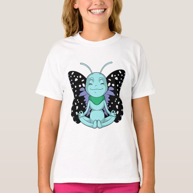 T-shirt Papillon au Yoga Stretching Legs (Devant)