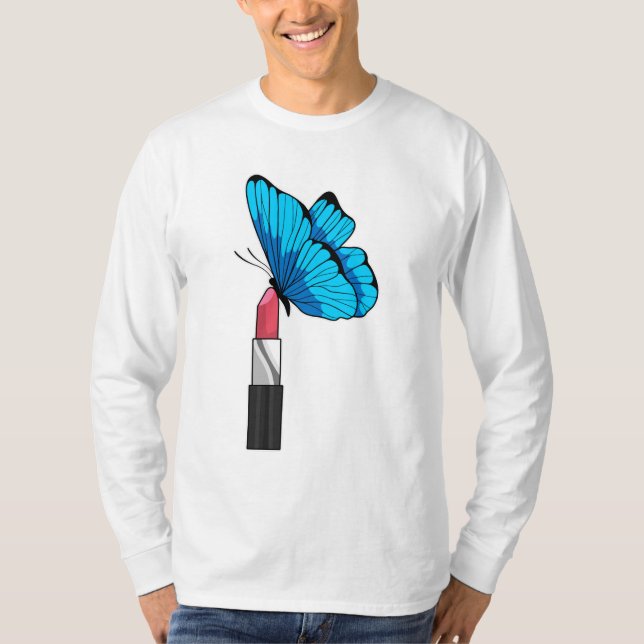 T-shirt Papillon avec bâton à lèvres (Devant)