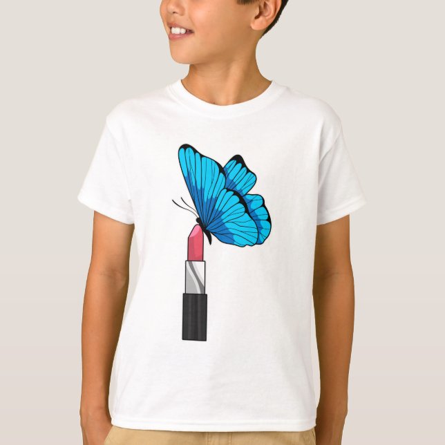 T-shirt Papillon avec bâton à lèvres (Devant)