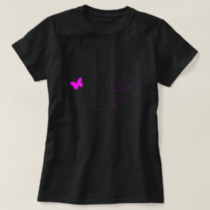 T-shirt papillon avec coeur - Amour