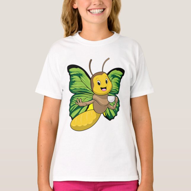 T-shirt Papillon avec la coupe de café (Devant)