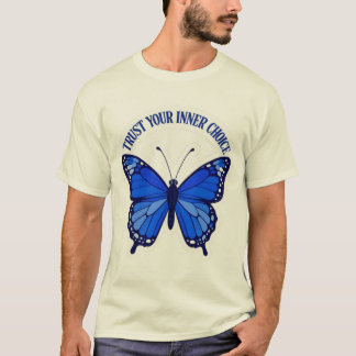 T-shirt papillon bleu Confiance en votre choix int
