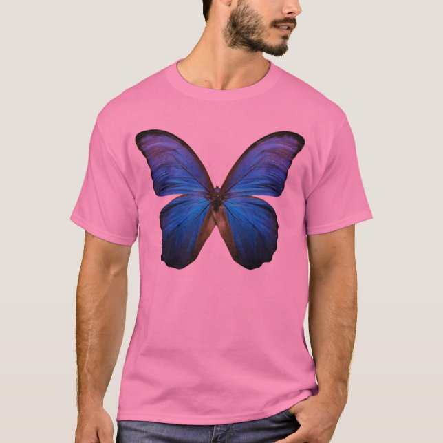T-shirt Papillon bleu magnifique de Morpho (Devant)