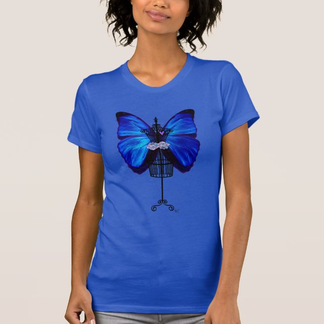 T-shirt Papillon bleu mannequin (Devant)