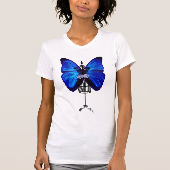 T-shirt Papillon bleu mannequin (Devant)