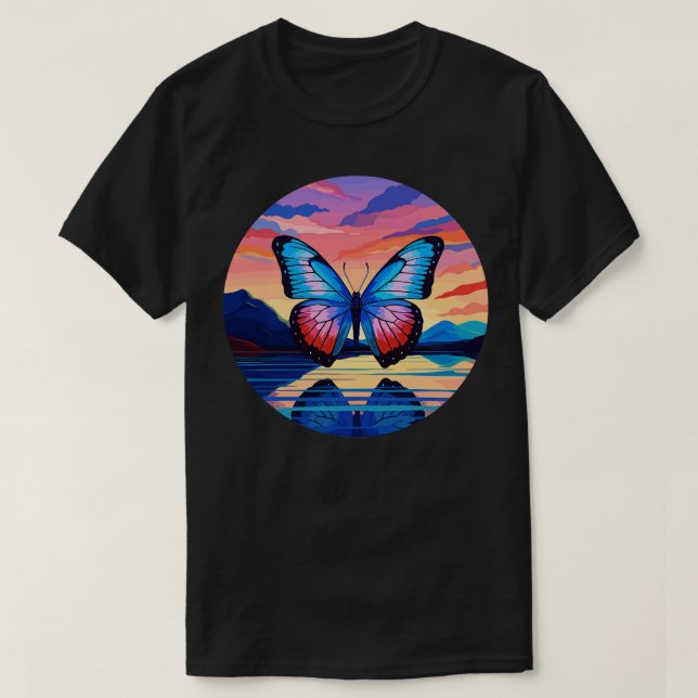 T-shirt Papillon bleu Morpho 19 (Design devant)