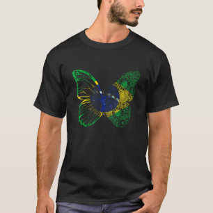 T-shirt Papillon Brésil Espoir Brésilien Drapeau Brésil Br
